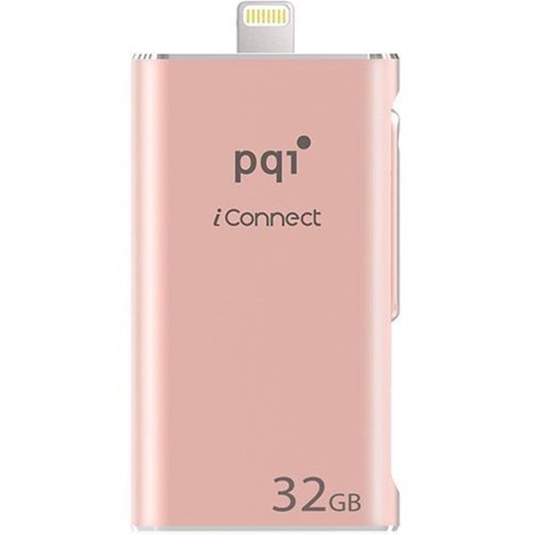 Pqi PQI 6I01-032GR4001 iConnect Apple MFi 32 GB Mobile Flash Drive with Lightning Connector for iPhones; iPads; iPod; Mac & PC USB 3.0 - Rose Gold 6I01-032GR4001